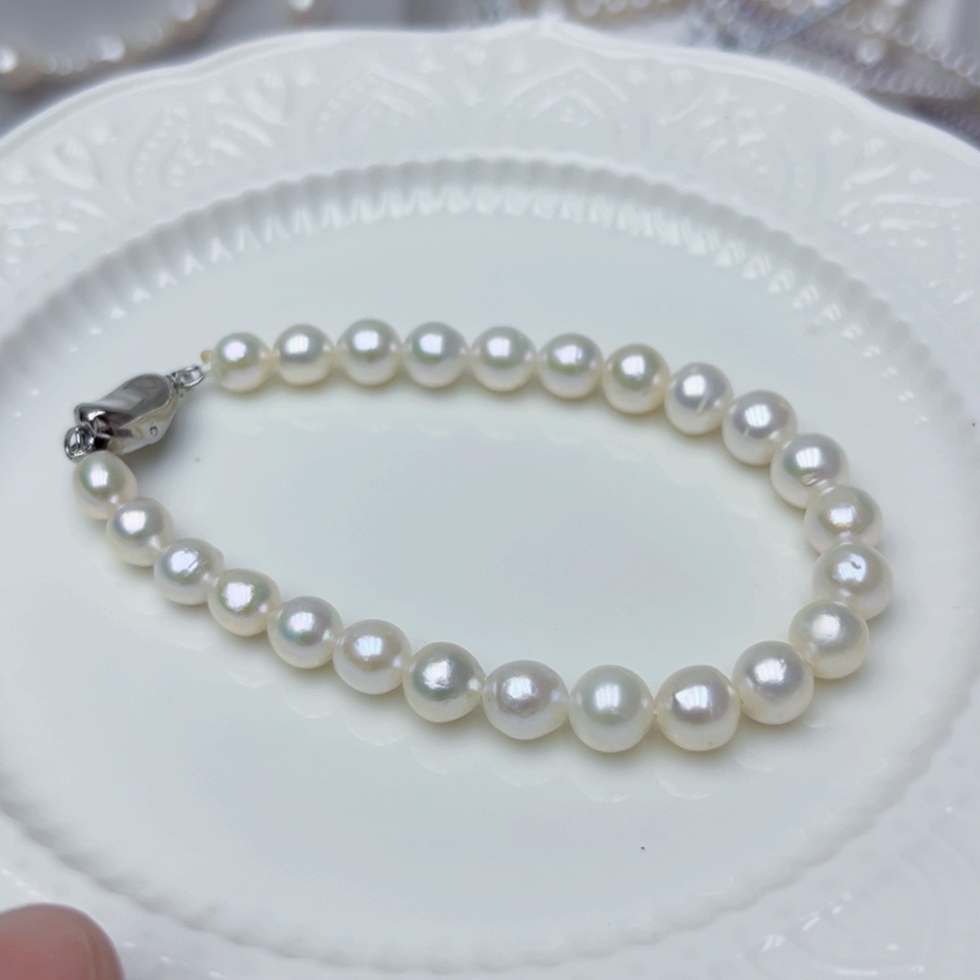 淡水珍珠手绳银S925镶嵌
