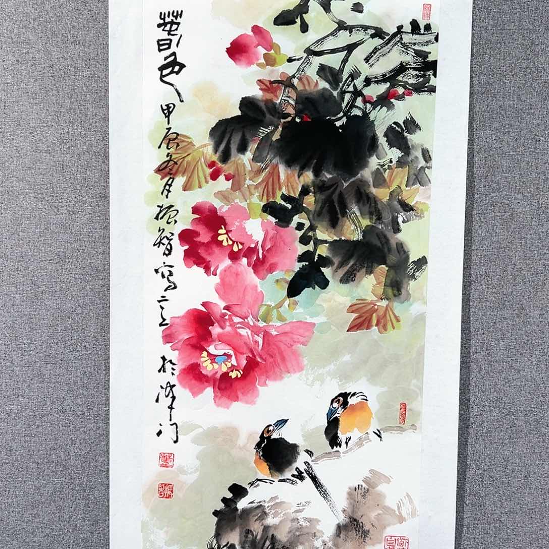 国画红袍画院手绘作品