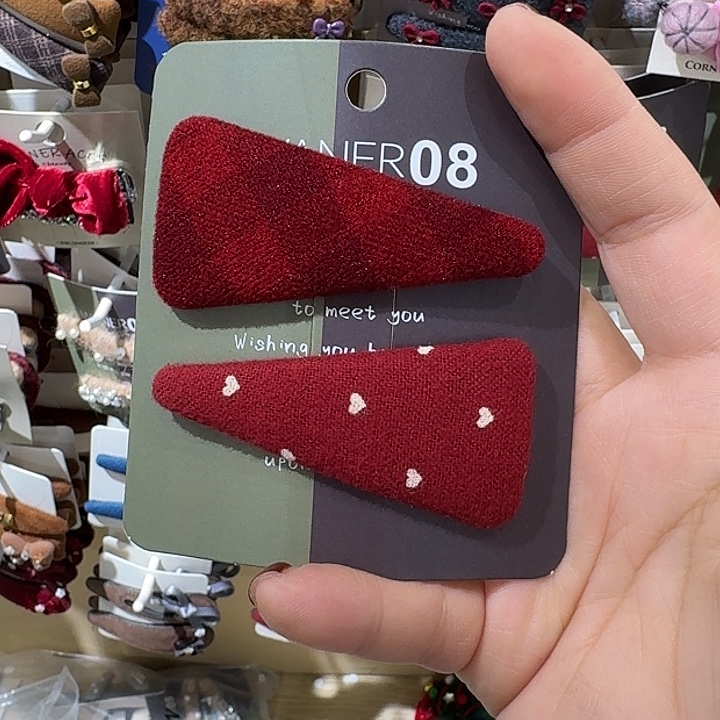 皮质铁合金三角红色