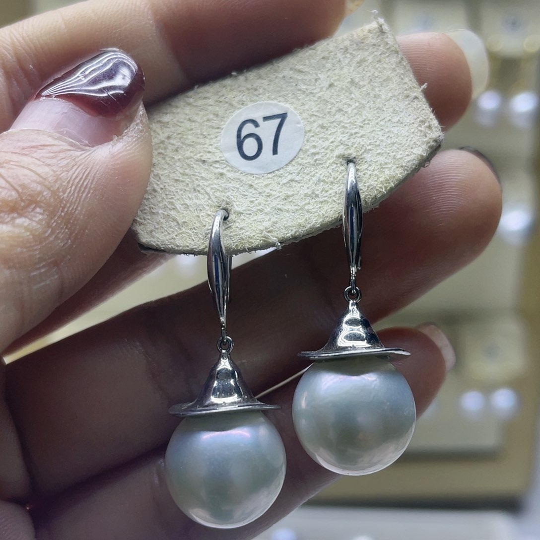 淡水珍珠耳饰银S925镶嵌