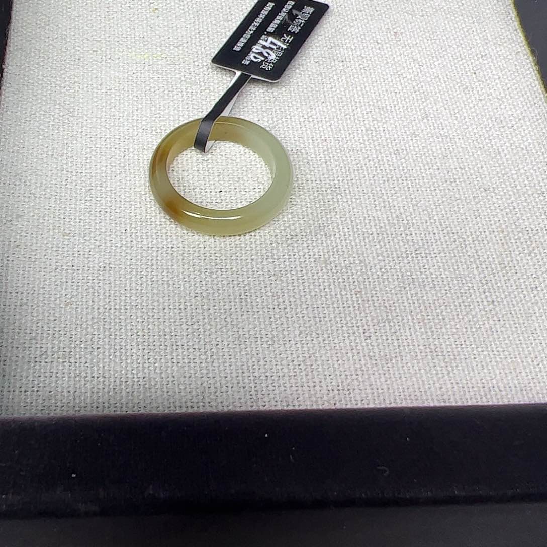 和田玉戒指未镶嵌12号一口糖小冰底