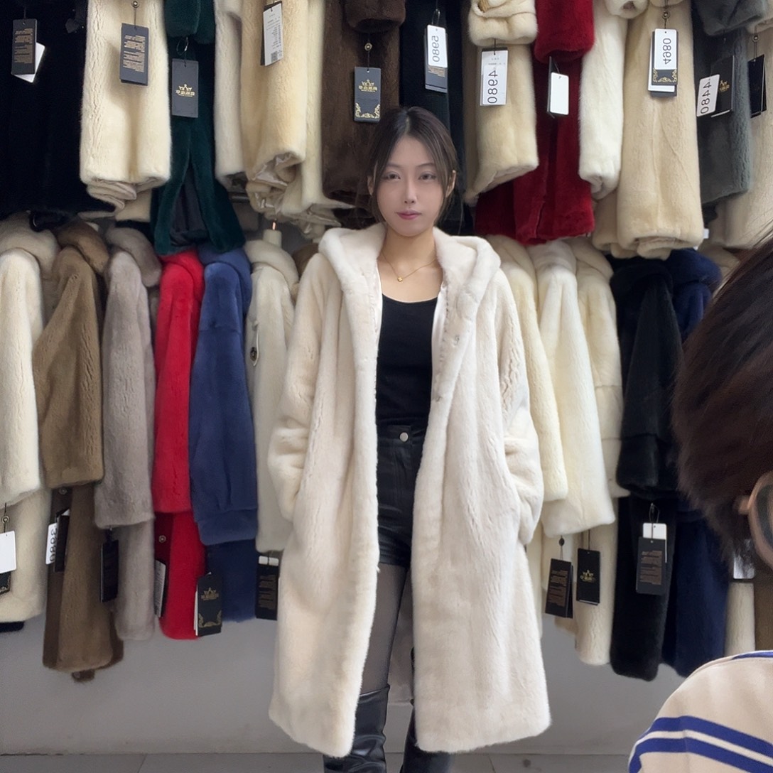 100公分浅粉色小码连帽