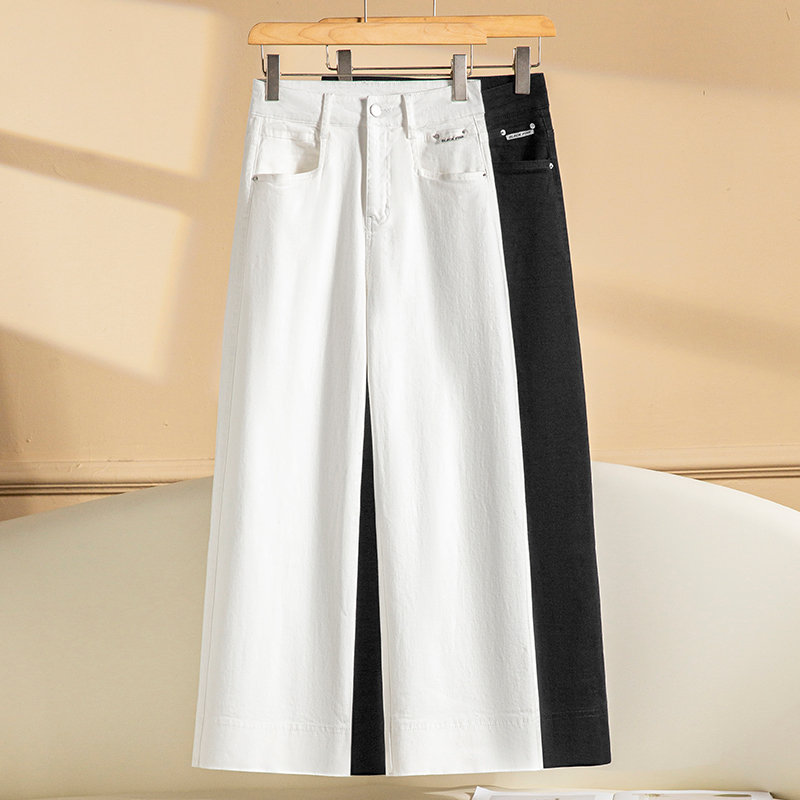 阔腿裤女高腰春秋2025小个子宽松百搭裤子休闲大码直筒裤九分裤