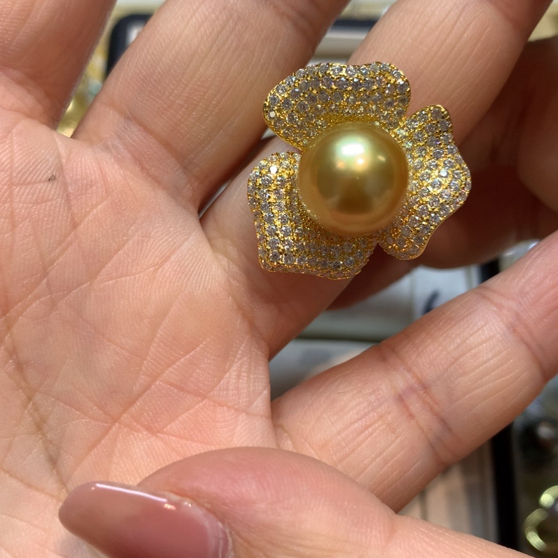 海水珍珠戒指银S925镶嵌