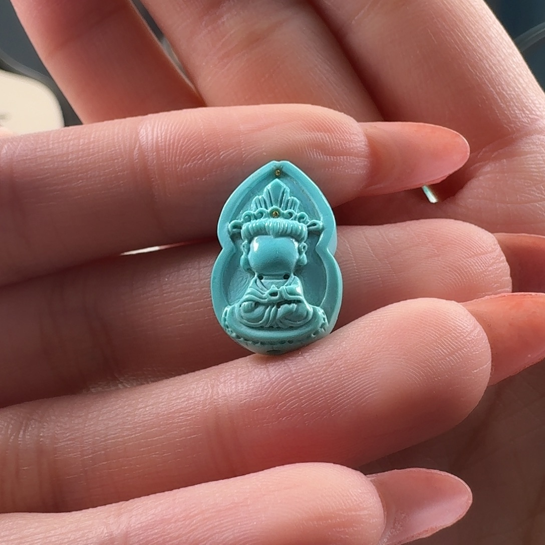 绿松石未镶嵌吊坠(不含链)观音无相