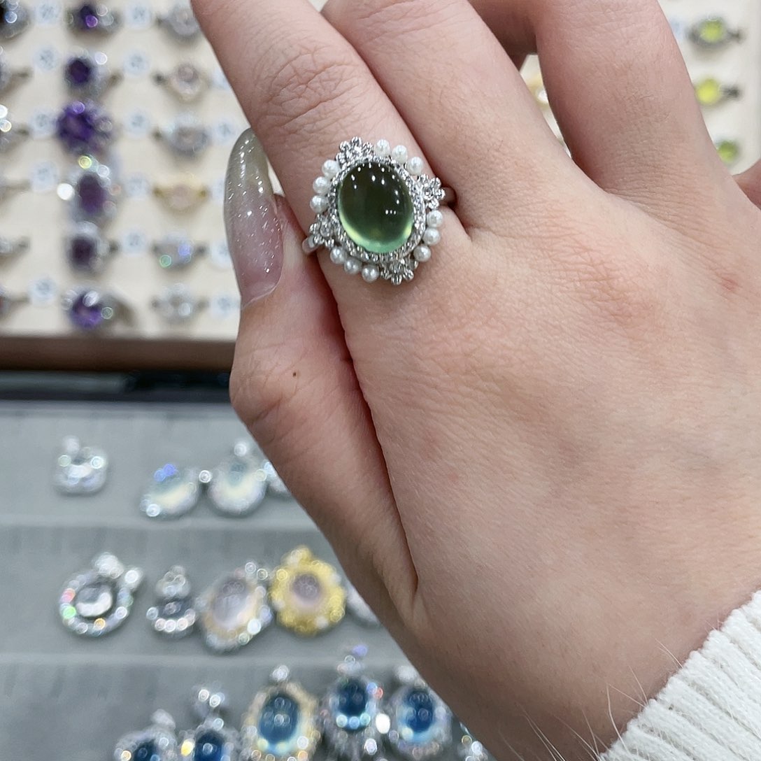 蛇纹石玉吊坠戒指手链银S925镶嵌ゞ***曦