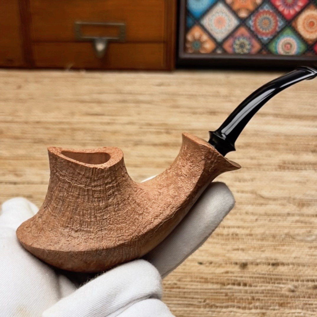 原木喷砂火山】国师海滨亲工烟斗石楠木烟斗