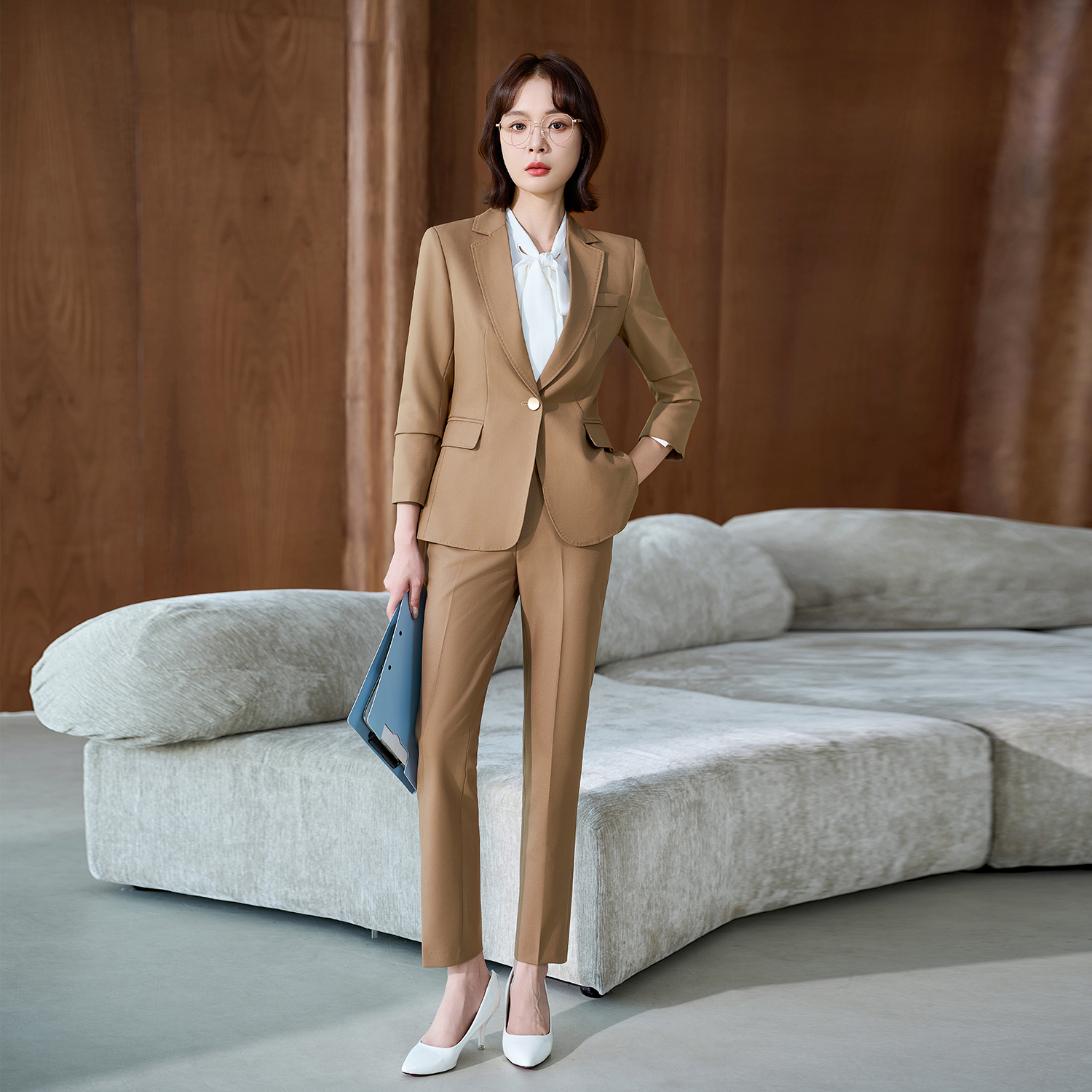 秋冬新款西服套装女气质小个子时尚西装通勤修身显瘦工作服A8226