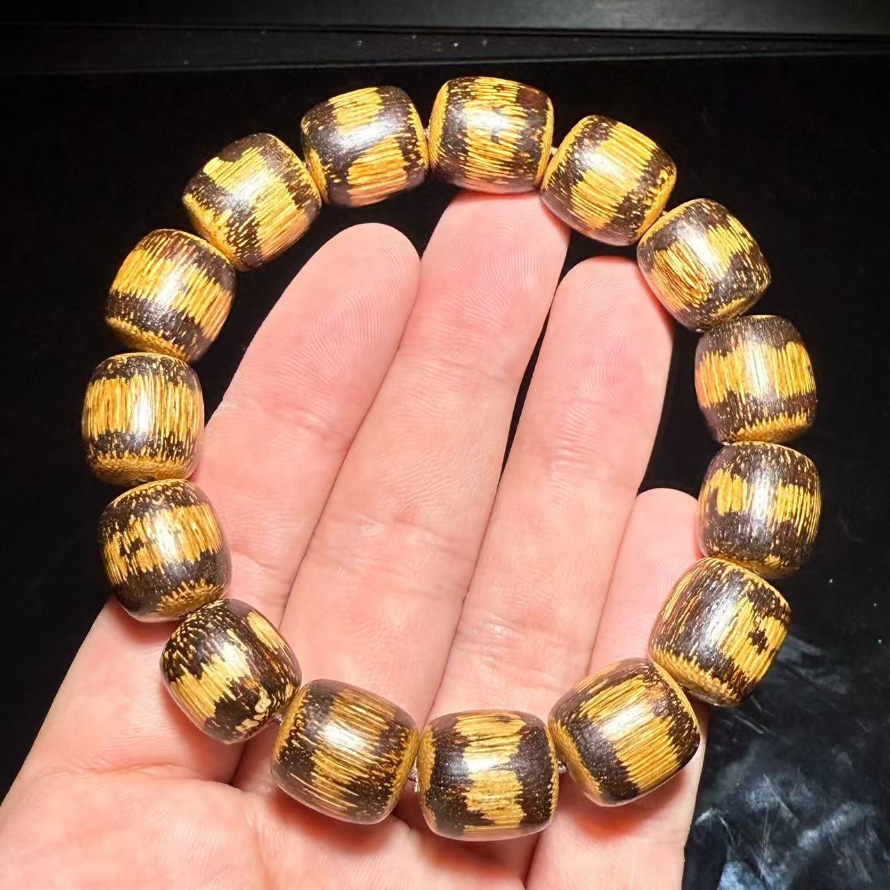 NN240 沉 桶珠中尺寸单圈手串