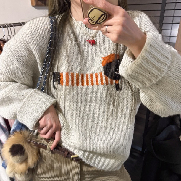 【思含】冬款混色腊肠狗针织毛衣