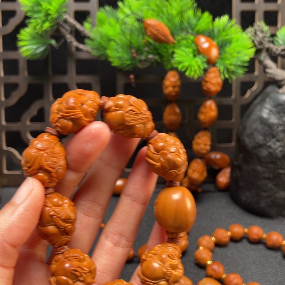 堂***）橄榄核手串/手链E6527八宝财神