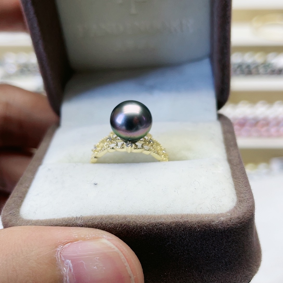 海水珍珠戒指银S925镶嵌