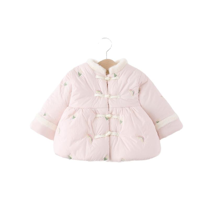 童装女童棉衣外套冬季加厚加绒儿童女宝宝新中式国风棉服小童棉袄