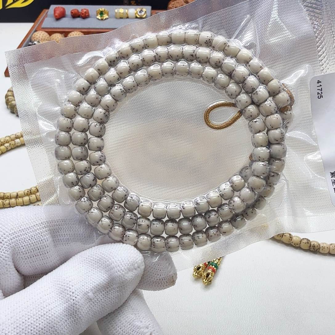 星月菩提手串6梵天糯冰石玉河豚6左右108