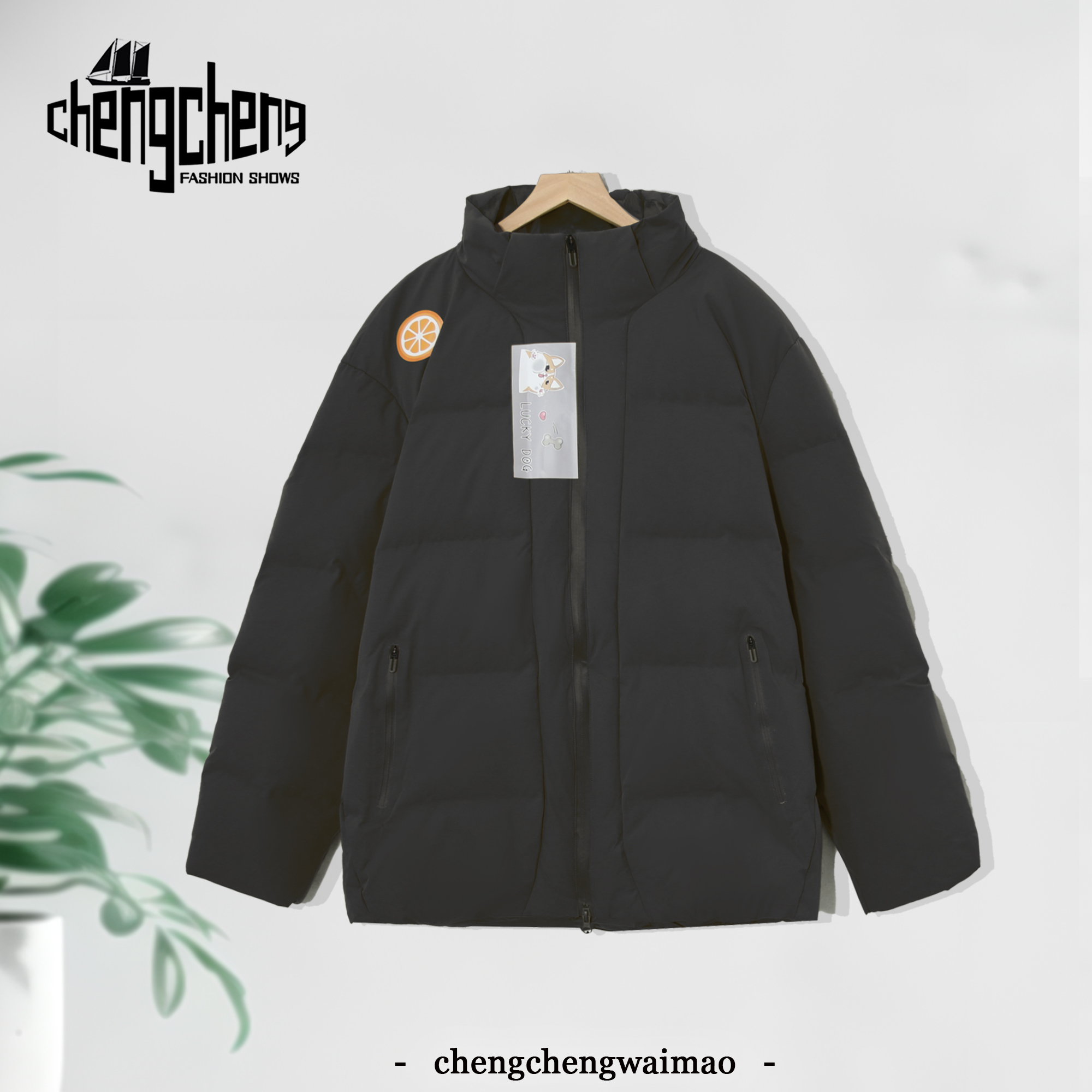 男女同款保暖潮流厚款高级感纯色连帽百搭休闲简约棉服PA-N406