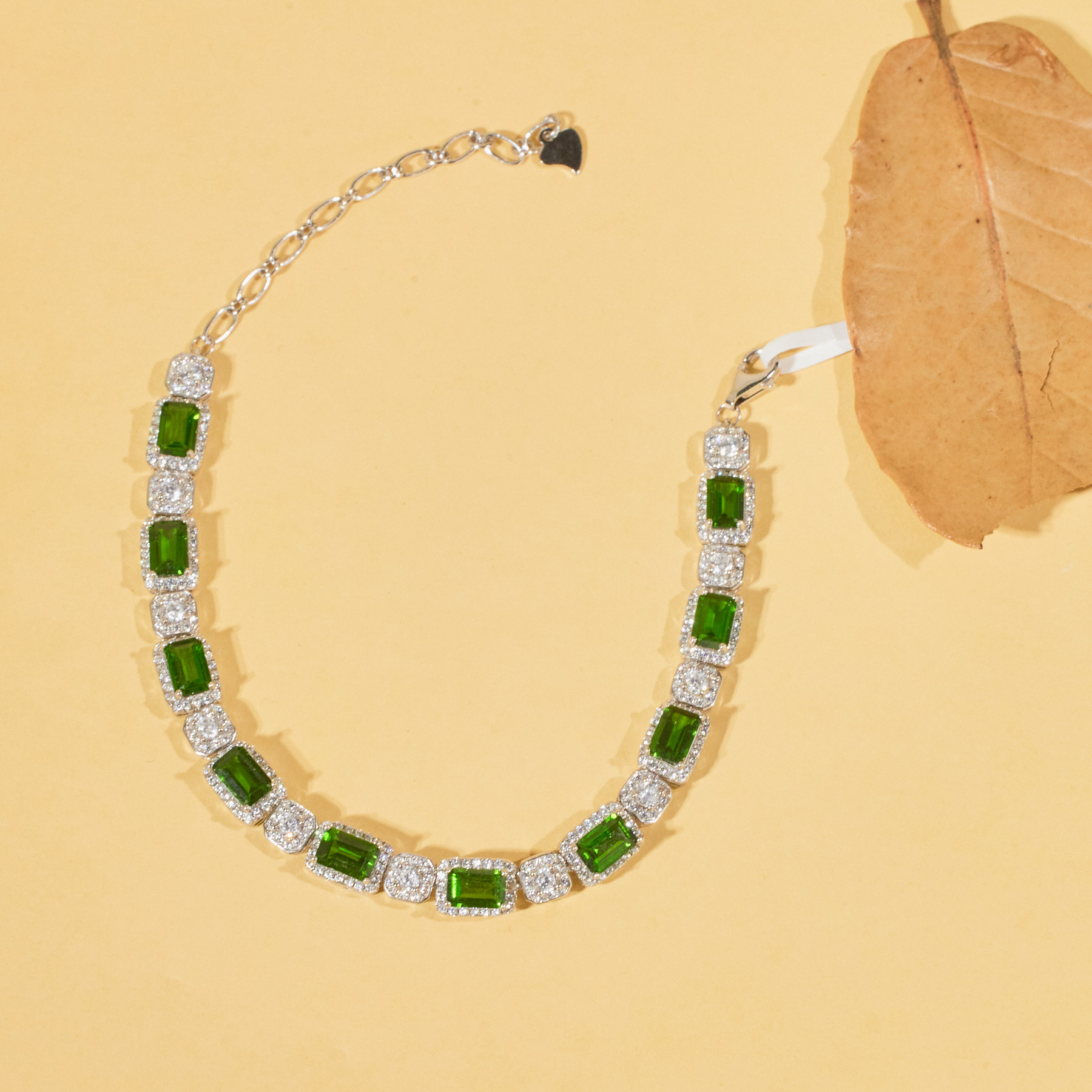 【歪歪】透辉石手链*S925镶嵌W8534