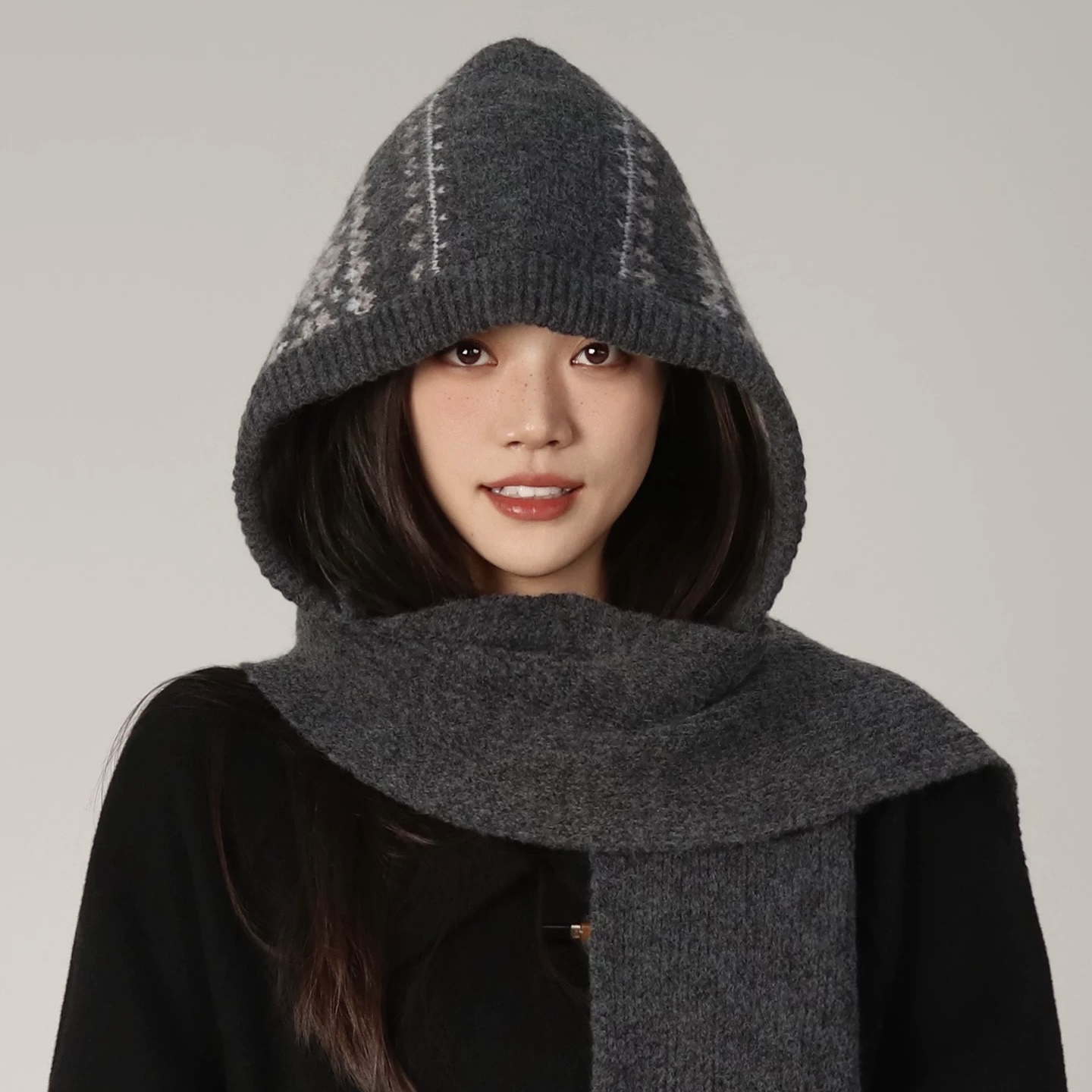 巴拉克拉法针织帽女2025辛苦秋冬季费尔岛风包头护耳护颈保暖帽子