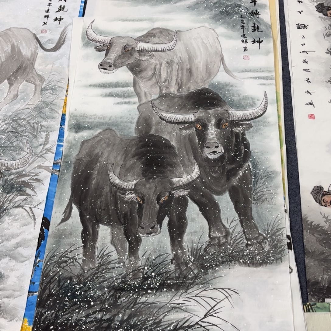 吴***师国画140×70手绘画画画