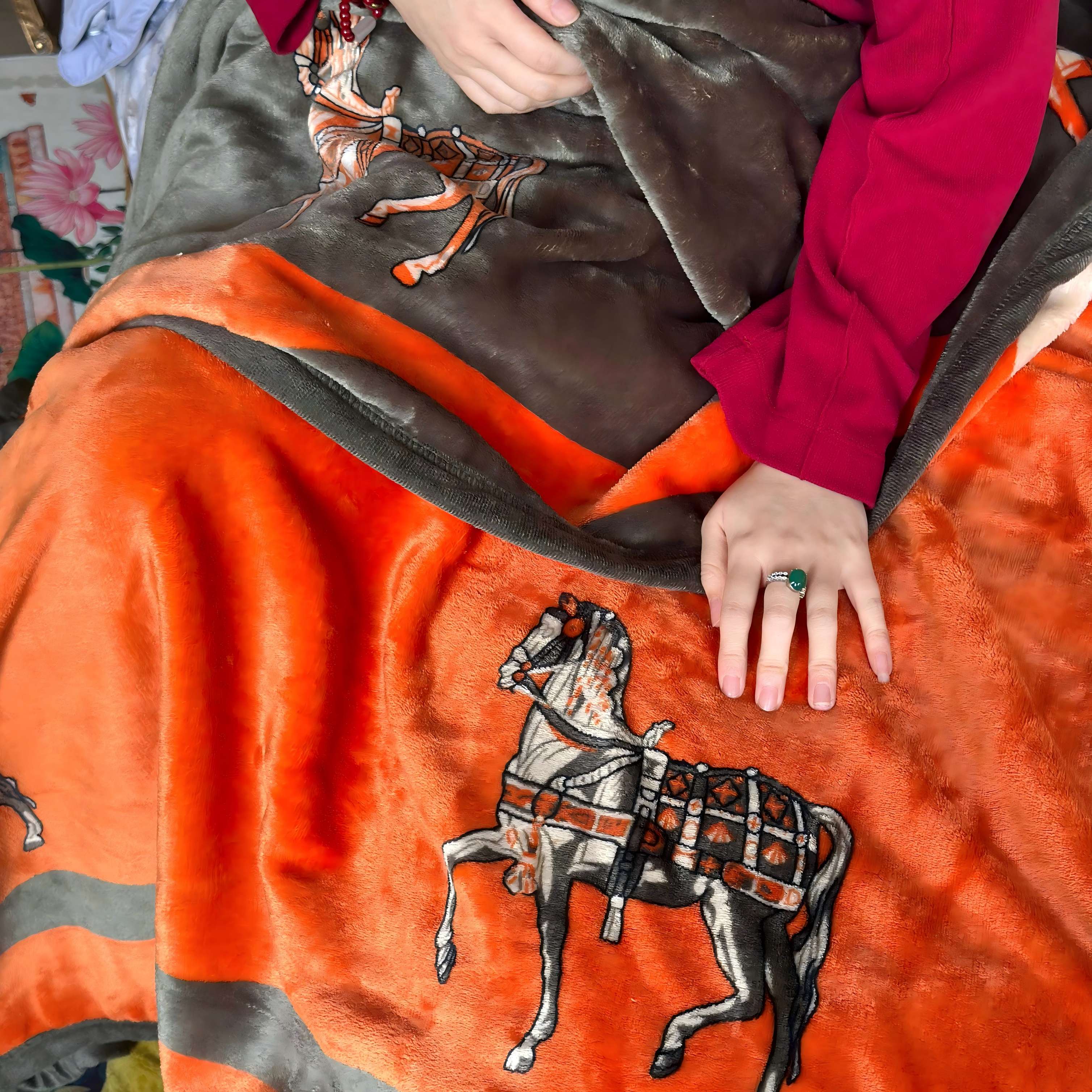 【奇居家饰】轻奢加厚双面毛毯盖毯/卡蒂丝