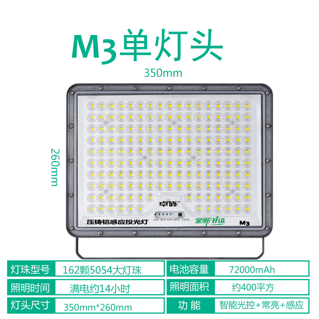 单灯头太阳能投光【无光伏板】定制特大号款