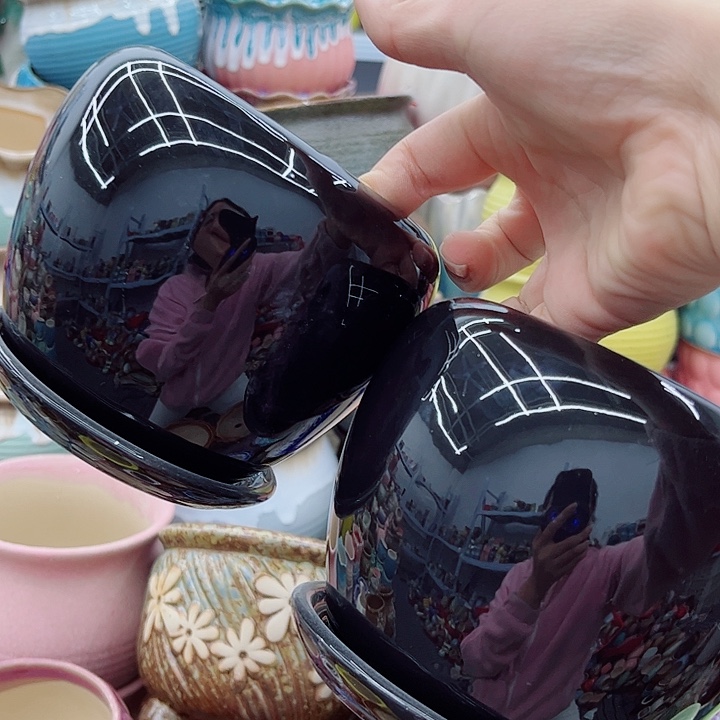 多肉绿植陶瓷花盆9.9包邮，有孔