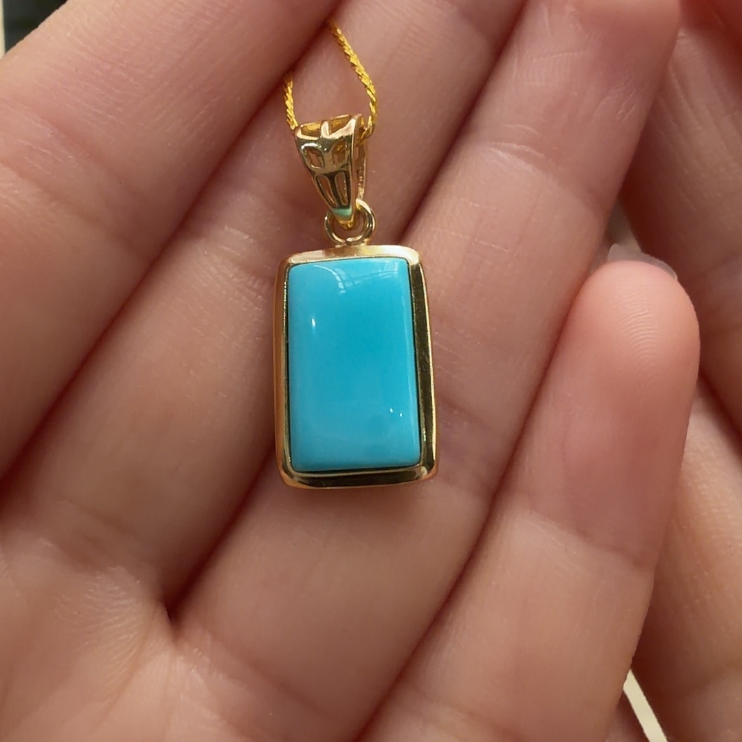 绿松石银S925镶嵌颈饰