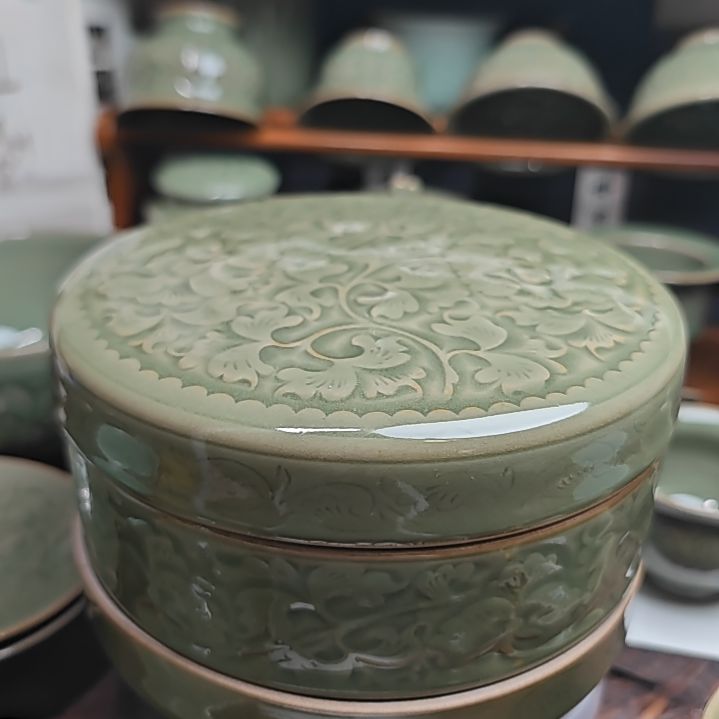 音***来耀州窑仿古烧制全手工茶叶罐