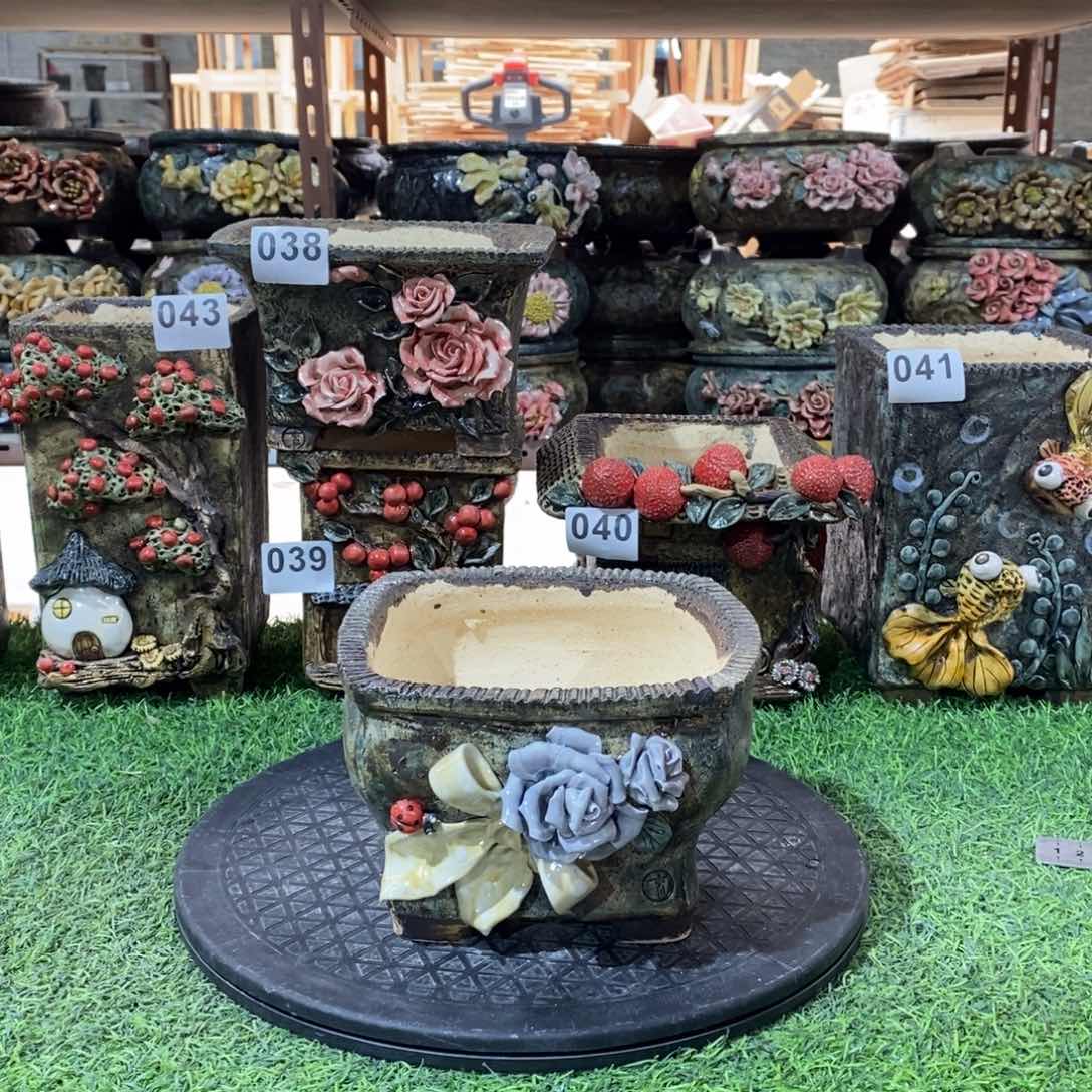 红陶青藤花器多肉花盆