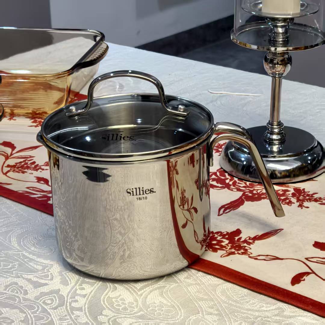 sillies 一体成形7层钢 14厘米提手奶煲 内径14厘米 高度12厘米