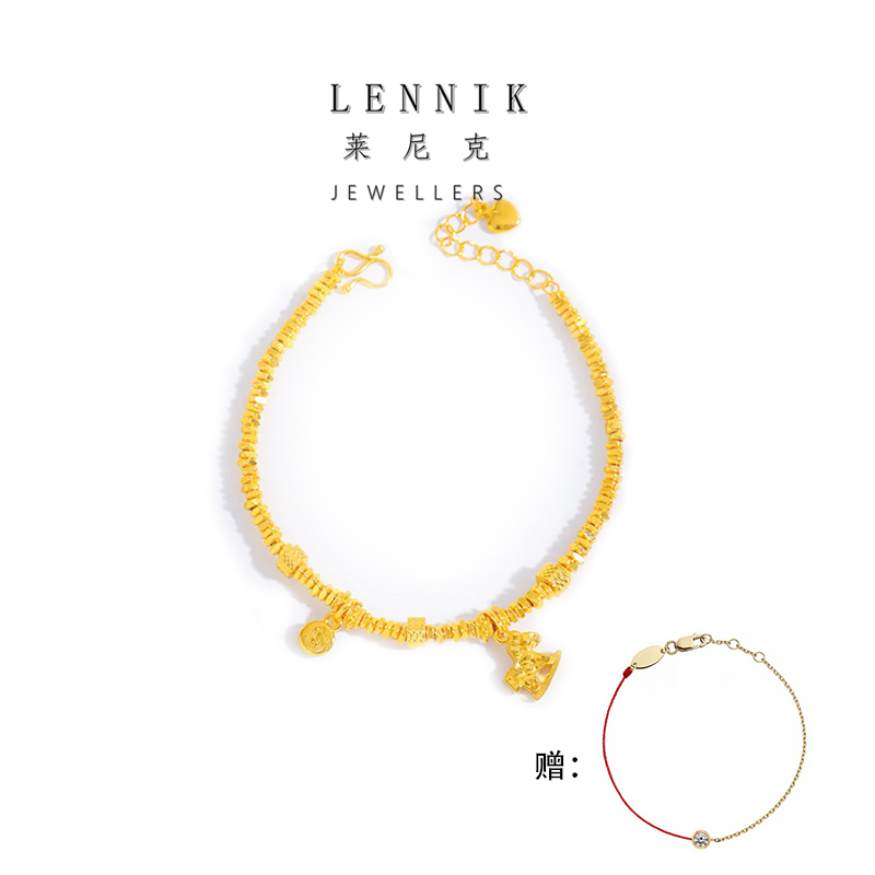 铜合金手链  lennik/lennik-2026马上有钱小马碎金金手链