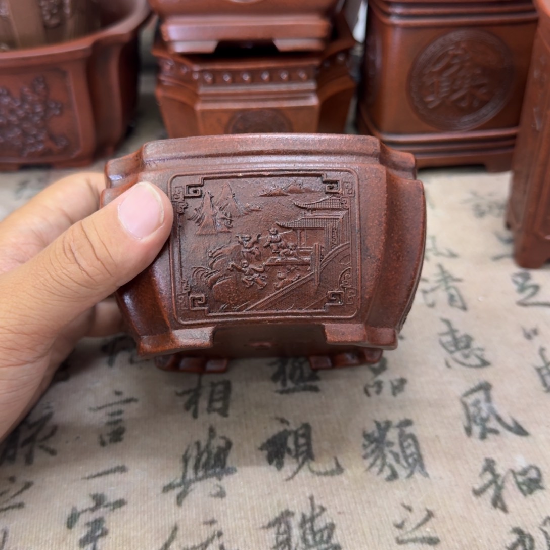 紫砂花盆10.5x5.5内经紫砂花盆