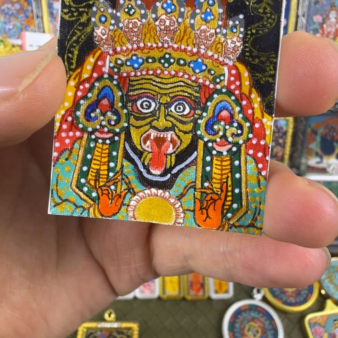 吊坠纯手绘扎基拉姆唐卡画心