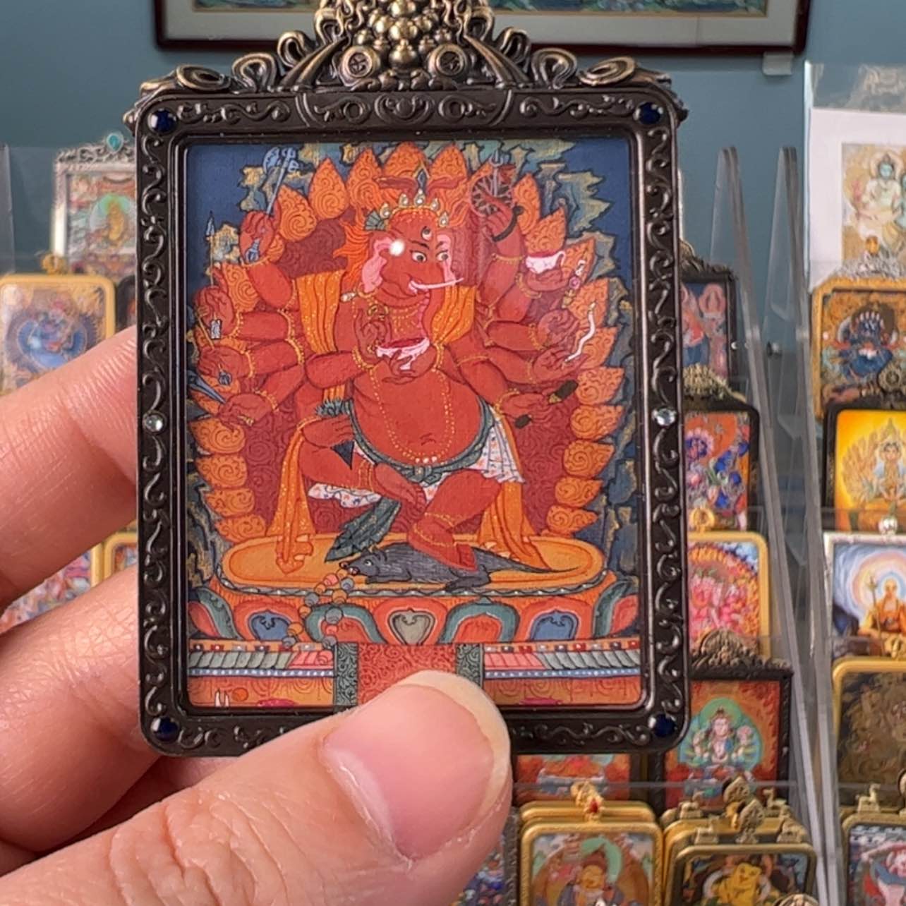 【闪购商品】吊坠爱****家象鼻神唐卡绘画作品