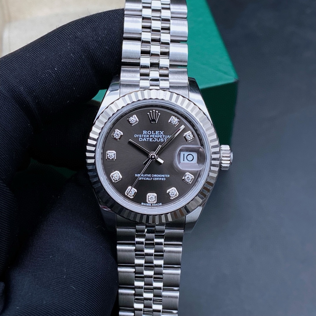 99新 Rolex/劳力士 18年全套日志279174/机械女表/灰盘钻刻表径28