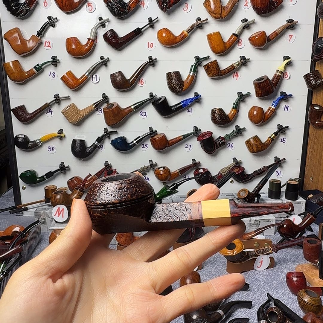 *****石楠木烟斗牛头手工烟斗