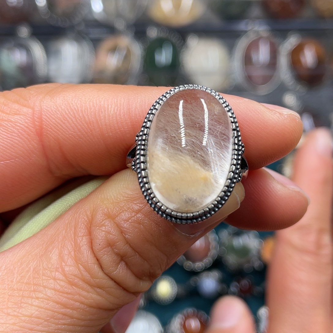 【闪购商品】水晶珠宝半成品银S925镶嵌戒指