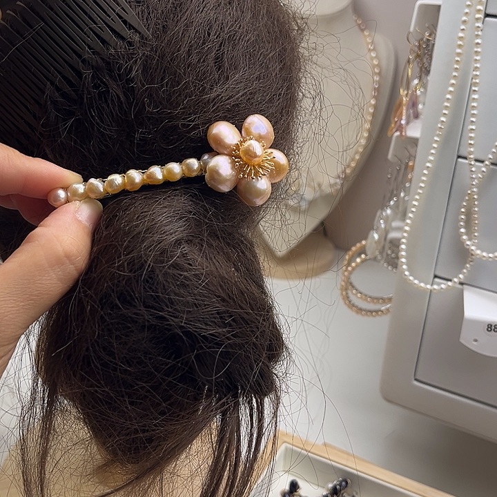 发夹未镶嵌淡水珍珠