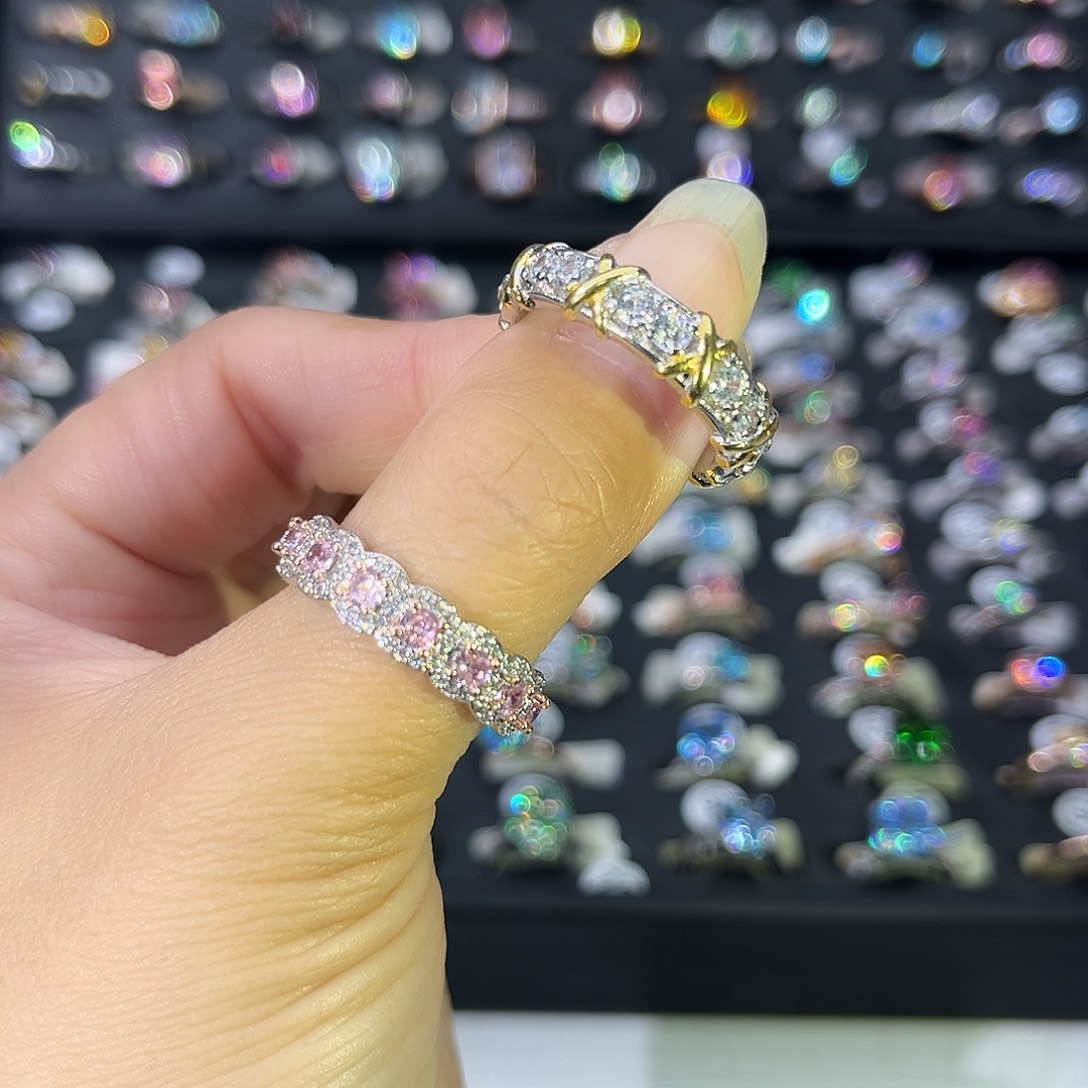 莫桑石非金属宽时光轮排戒-20（宽）