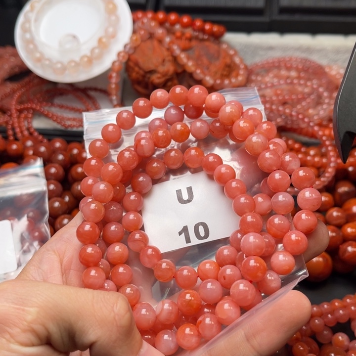 南红玛瑙未镶嵌多样性发货默认微瑕称重8mm