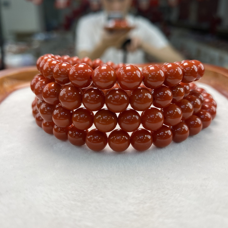 保山南红（云端强推）亮光圆珠多圈  7mm  +    多样性发一