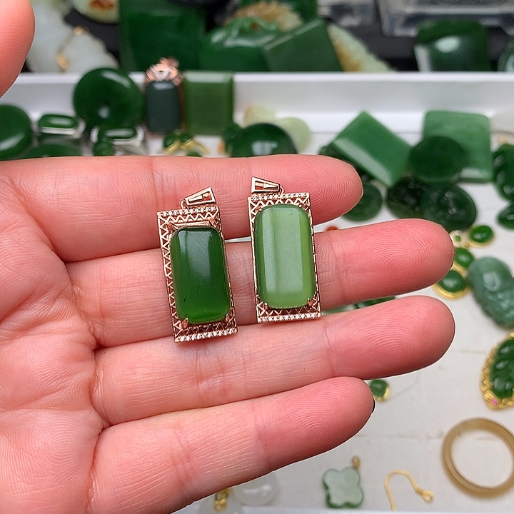 和田玉颈饰银S925镶嵌海*