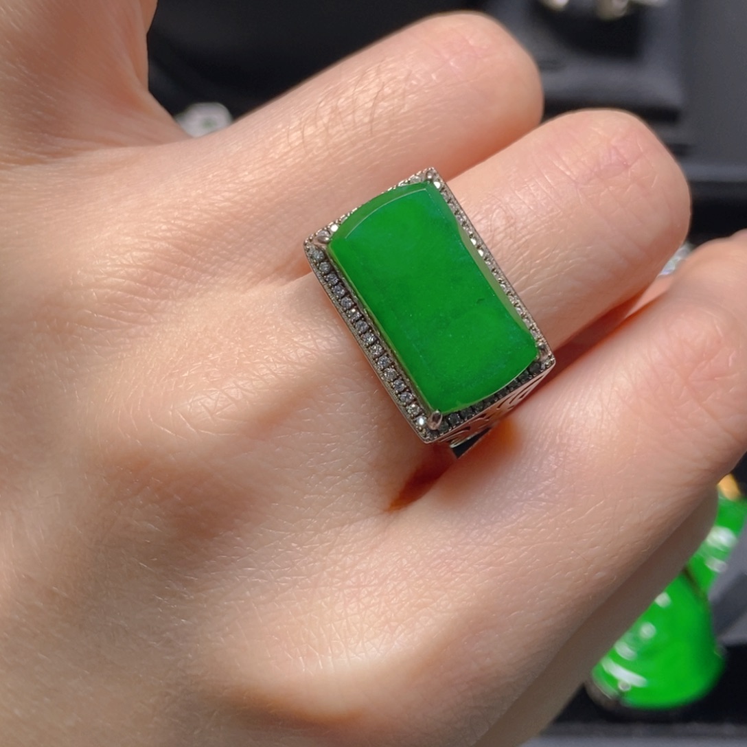 翡翠银S925镶嵌吊坠(不含链)