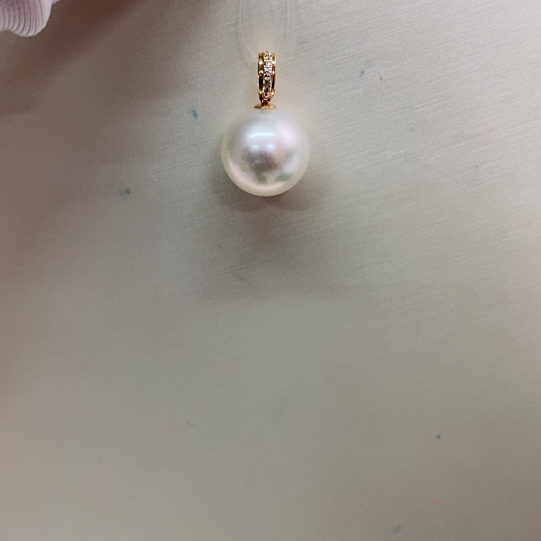 吊坠(不含链)18K金镶嵌海水珍珠11-12