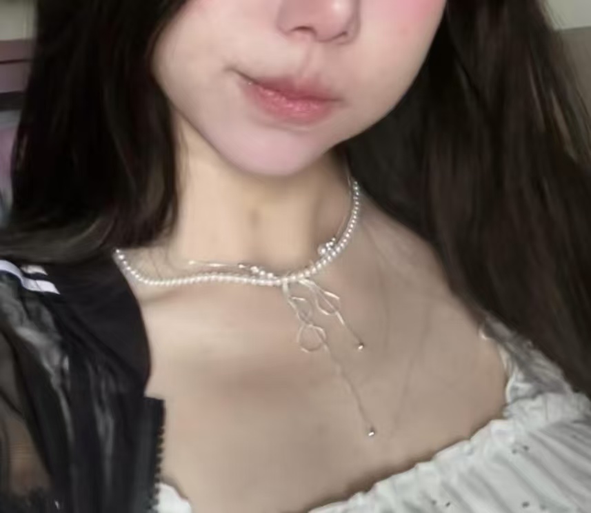 合金仿珍珠项链 （适合少女风）ins锁骨链日韩颈链蝴蝶结锁骨链