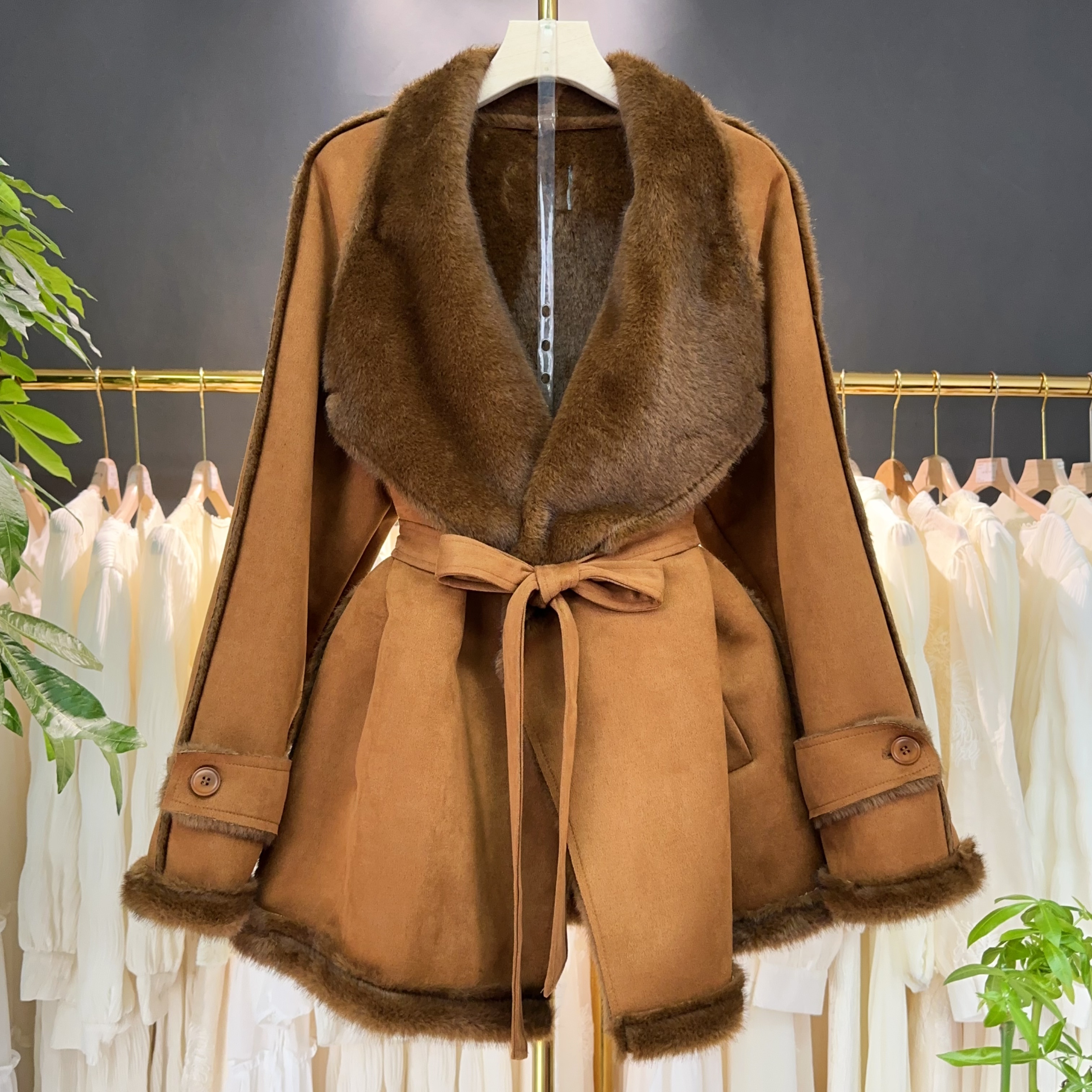 【A9252】毛呢外套女2025秋冬新款时尚休闲设计感毛呢外套