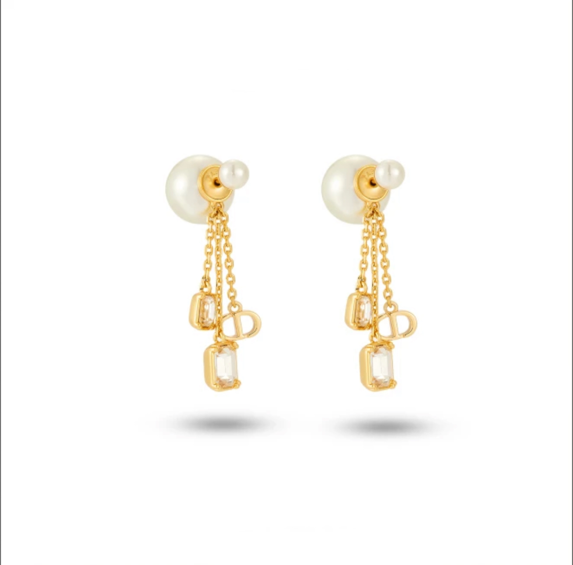 铜合金仿珍珠耳饰 闪烁星辰流苏耳环轻奢气质耳饰