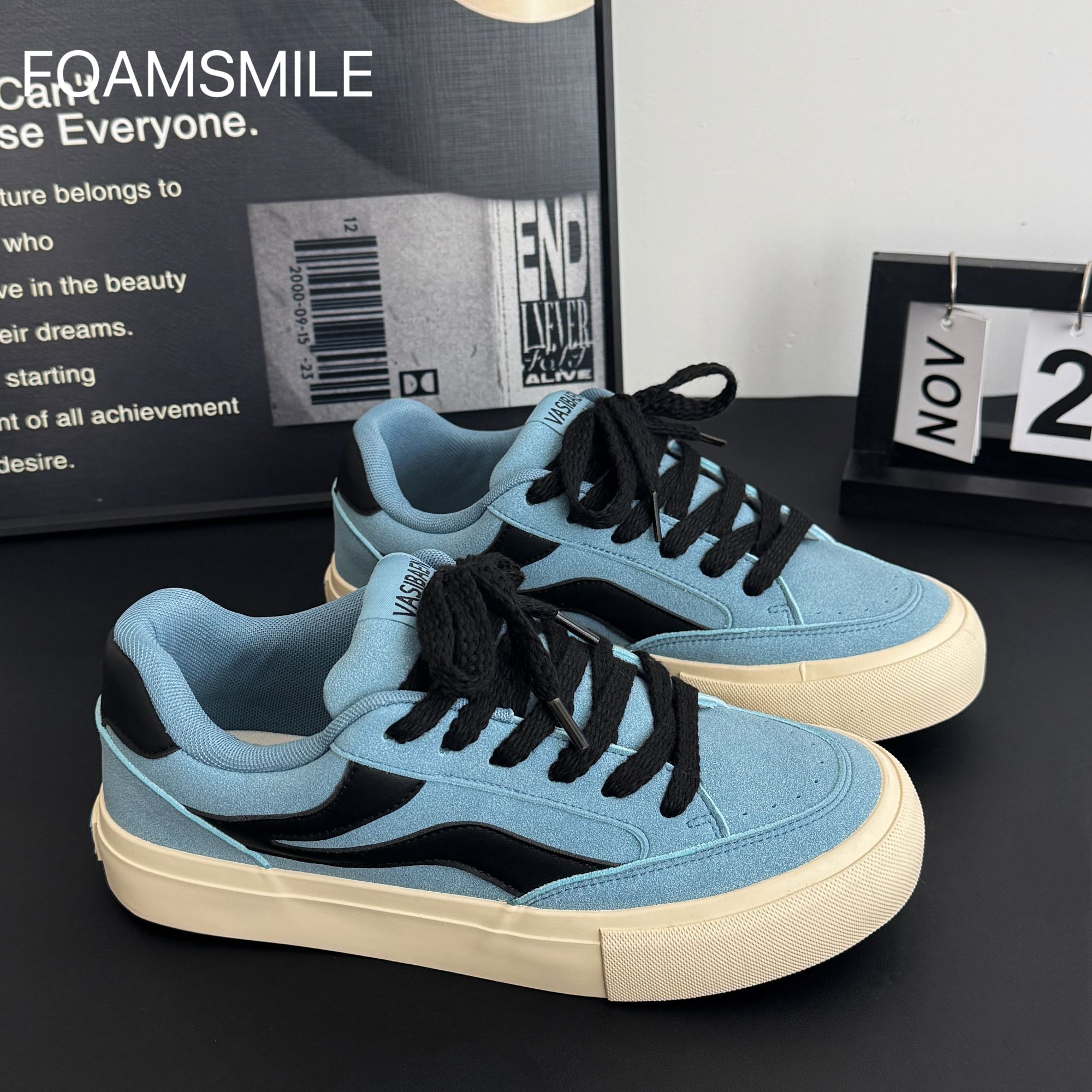 Foamsmile| 街头包裹性好醒目黑蓝小众帅气穿搭原创设计男鞋板鞋