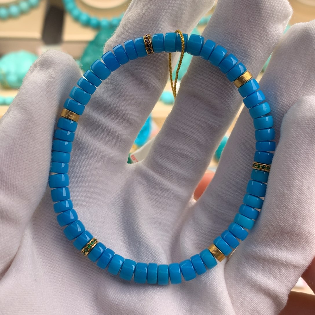 绿松石珠宝奇石18K金镶嵌