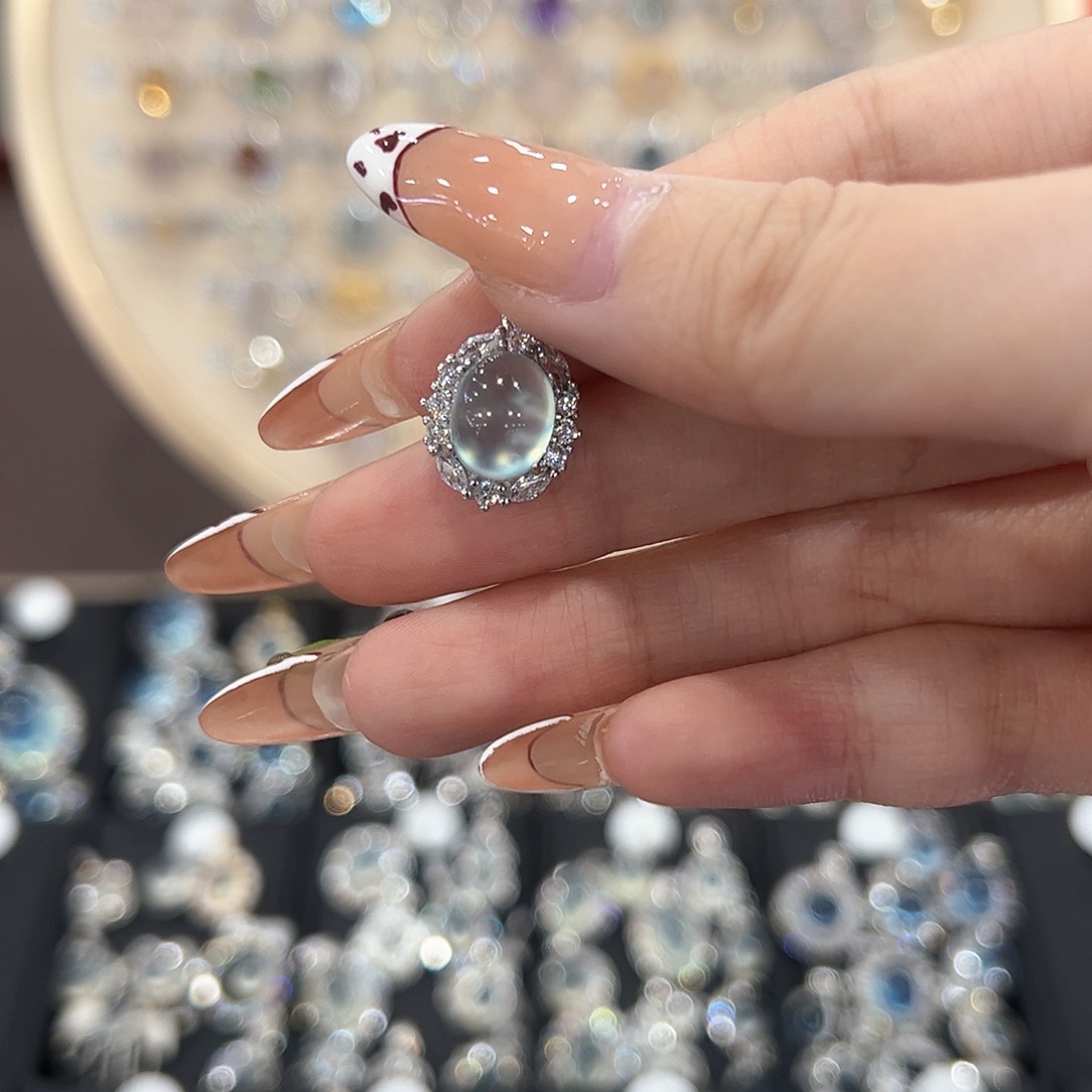 蛇纹石玉银S925镶嵌戒指你**见