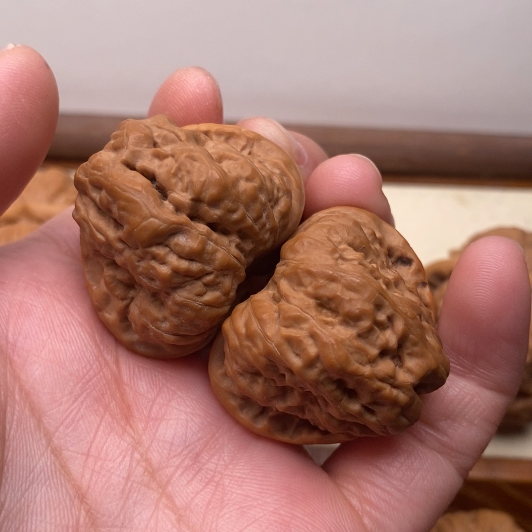 从***定文玩核桃把件三角蛙边35左右